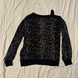 Snakeskin One Shoulder Sweatshirt